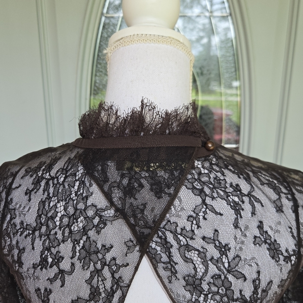 Roberto Cavalli Brown Lace Sequin Evening Dress - Picture 10 of 16